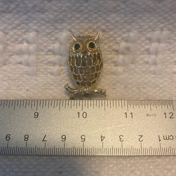 Green eyed owl brooch - unbranded - Picture 2 of 3